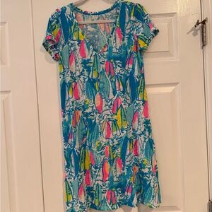 Lilly Pulitzer Jessica short sleeve dress Beach and Bae Sailboat